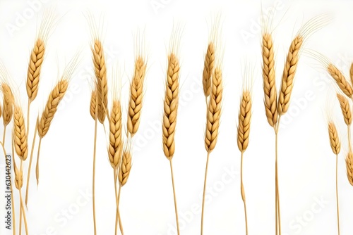 wheat ears isolated on white background, By Generative Ai technology