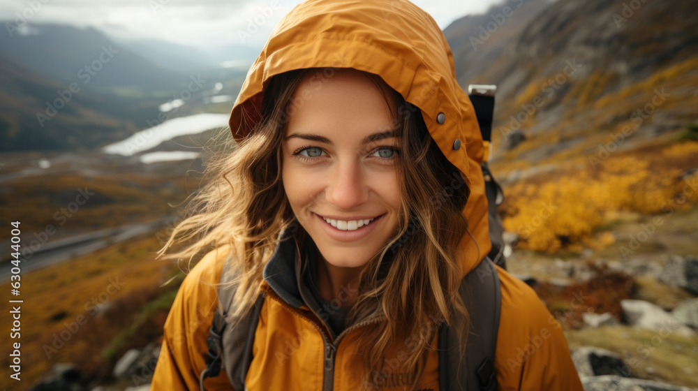 Beautiful girl in the mountains