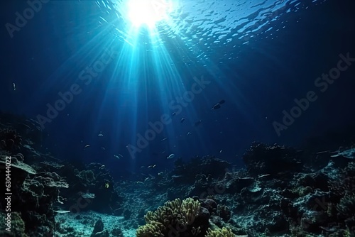 Wallpaper Mural Underwater Blue Abstract background. Ocean Nature Seascape Wallpaper Torontodigital.ca