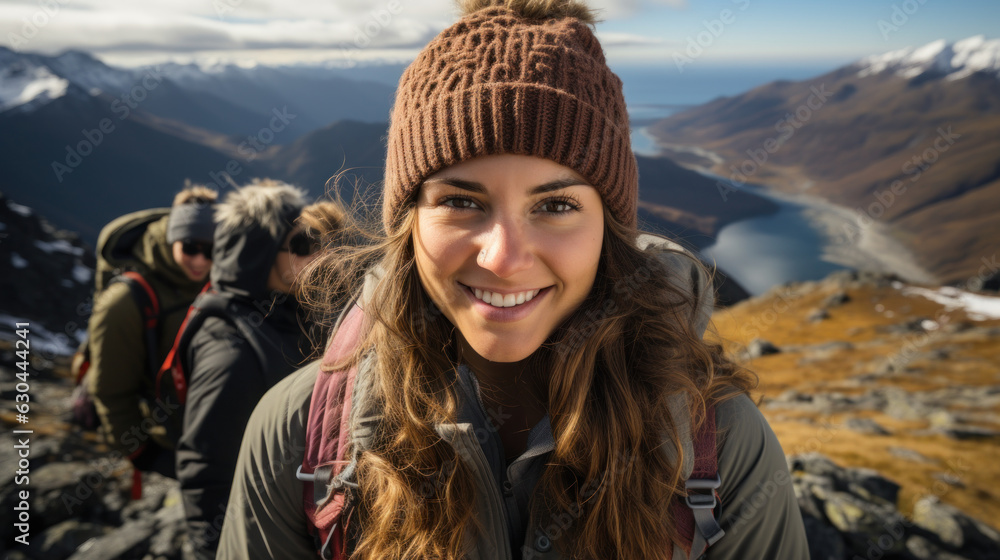 Beautiful girl in the mountains