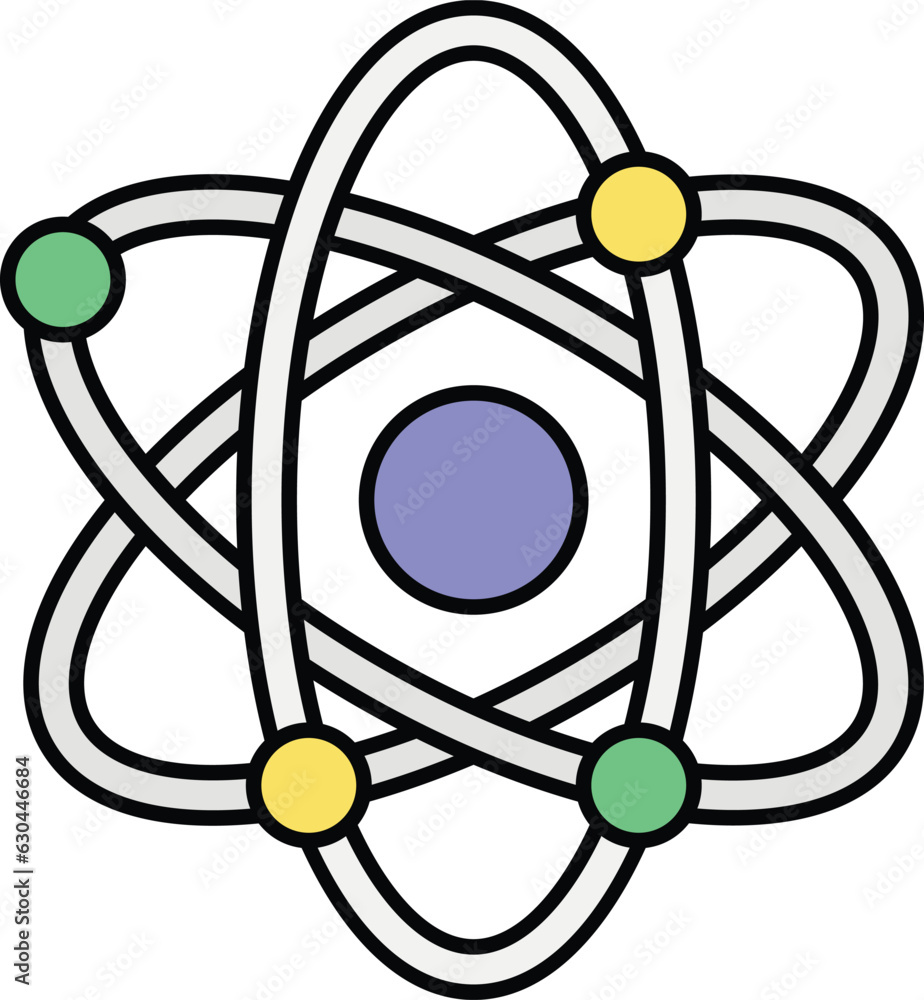 Atom color outline icons design Atom color outline icons design