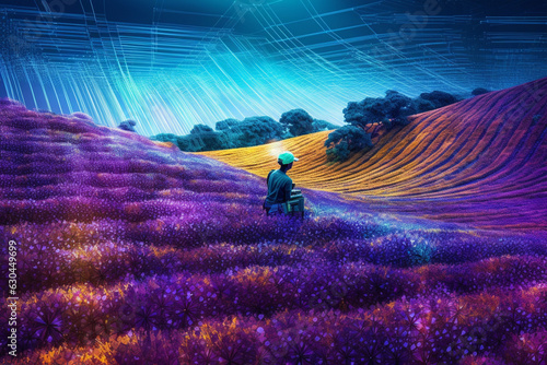 purple haze panorama field Illustration © Nataliia