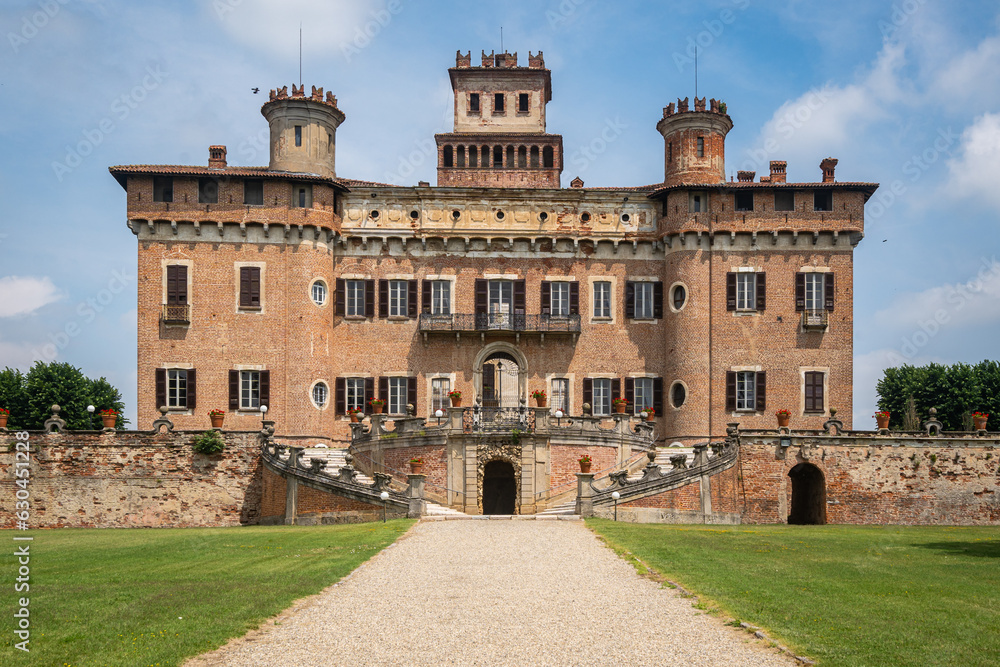 View of Chignolo Po castle, one of the most famous castles in Lombardy region, Pavia province, Italy