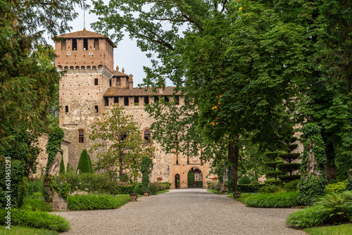 The beautiful castle of Grazzano Visconti, surrounded by gardens, Emilia-Romagna, Italy © Francesco Bonino