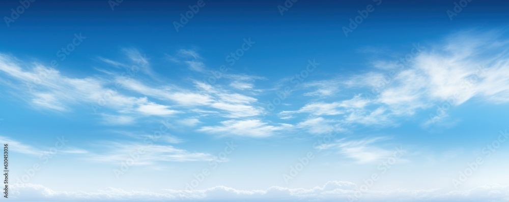 blue sky with white cloud landscape background, Generative AI 