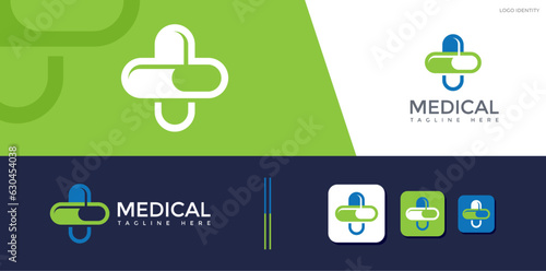 Medical pharmacy logo design template.- vector illustrator. Medical Logo Vector Template. Medical Logo Template Design. Medical Healthcare Stethoscope Cross Logo.