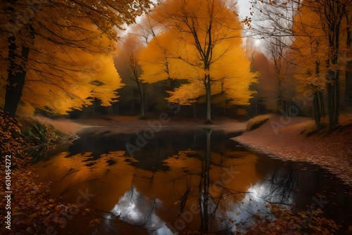 autumn in the forest generated by AI tool