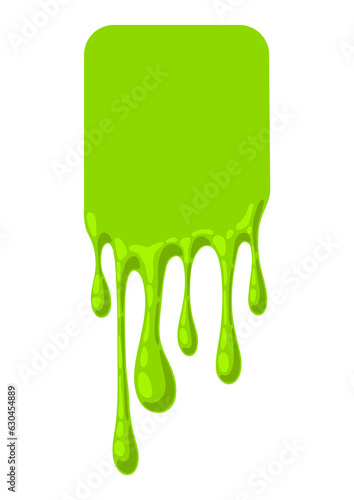 Dripping flowing slime. Toxic mucus smudges drips. Leaking paint streak.