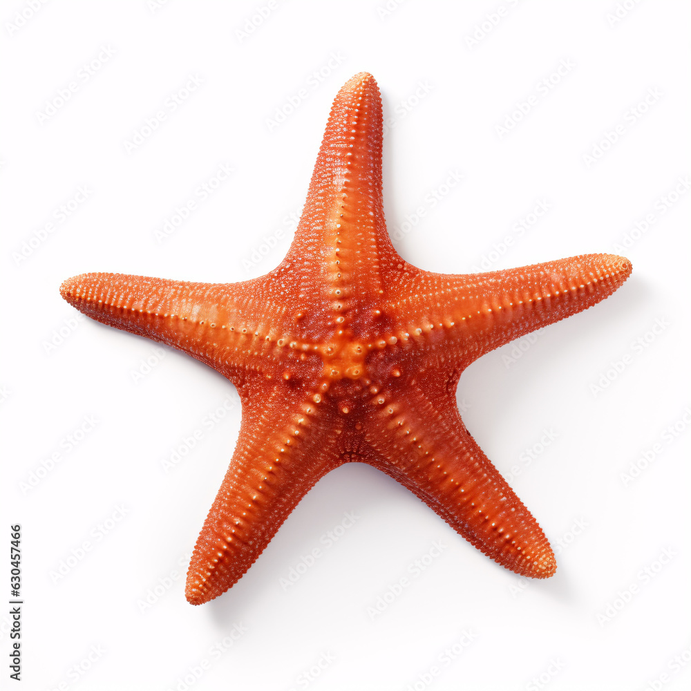 Isolated starfish on a white background: ocean, sea, beach - perfect for summer vacation design. Flat lay, top view, with subtle shadows. Isolated starfish on a white background: ocean, sea, beach - perfect for summer vacation design. Flat lay, top view, with subtle shadows.
