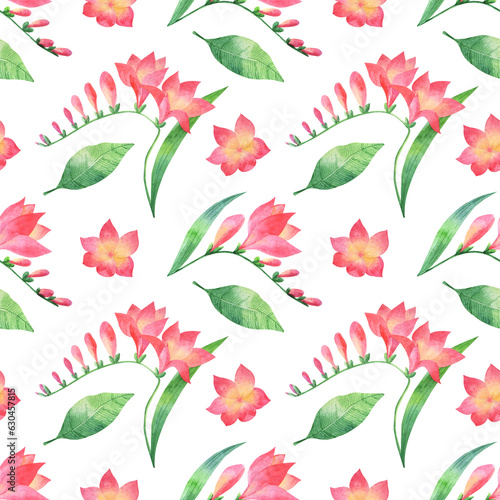 Pattern with tropical flowers