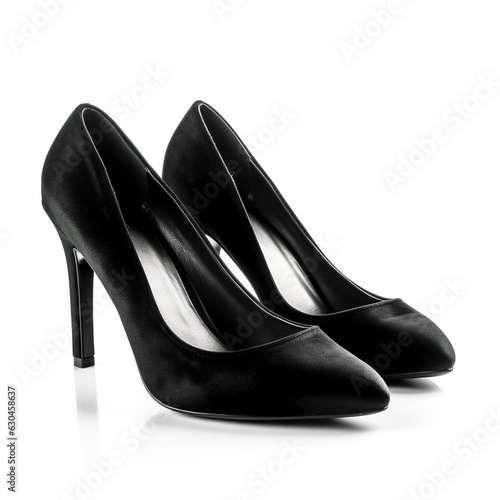 Black high heel women shoes isolated on white background