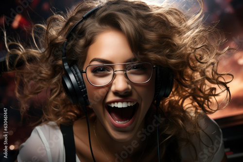 Pretty woman being a dj at ...