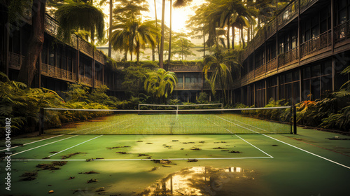 Nature Reclaims: Overgrown Tennis Court