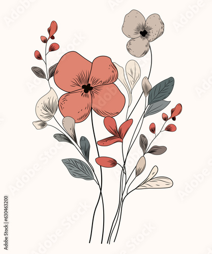 Autumn flower bouquet in pastel colors