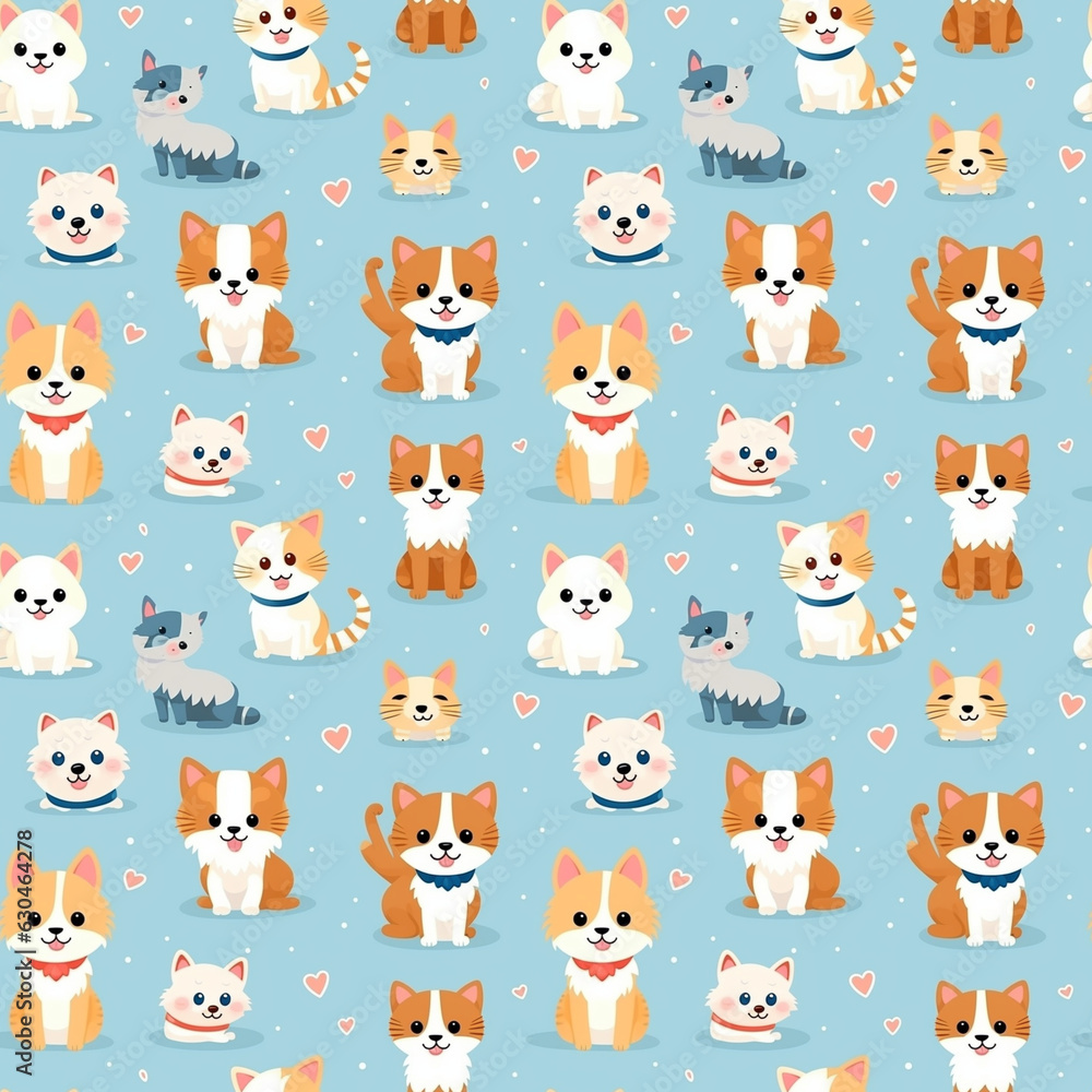 seamless pattern with cats seamless pattern with cats