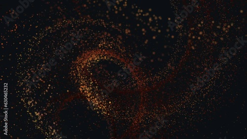 Moving swirls of particles in space