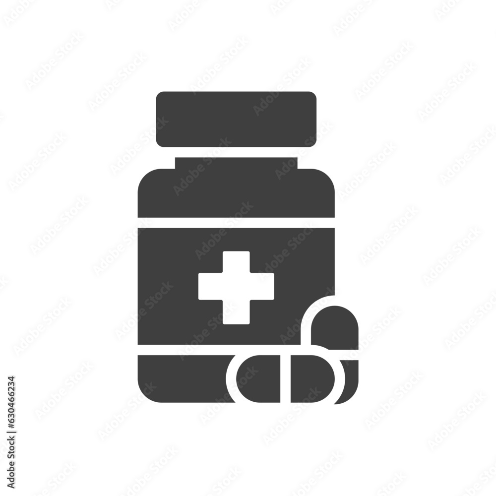 capsule bottle icon design vector template