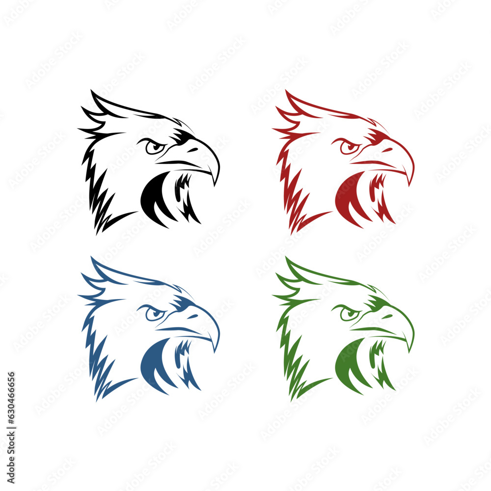 Obraz premium eagle head simple vector set