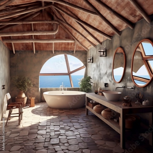 interior ocean view bathroom