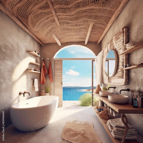 interior ocean view bathroom