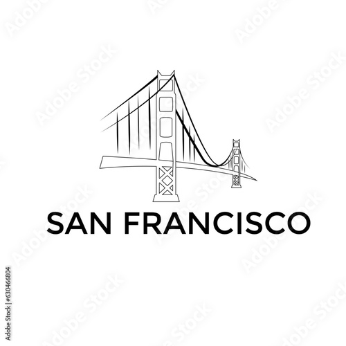 golden gate bridge in san francisco vector design illustration.