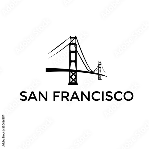 golden gate bridge in san francisco vector design illustration.