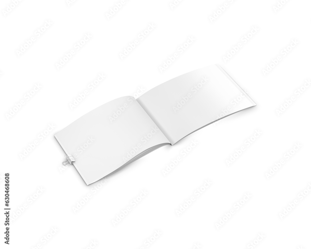 Blank White landscape brochure open isolated on a white background template Blank White landscape brochure open isolated on a white background template
