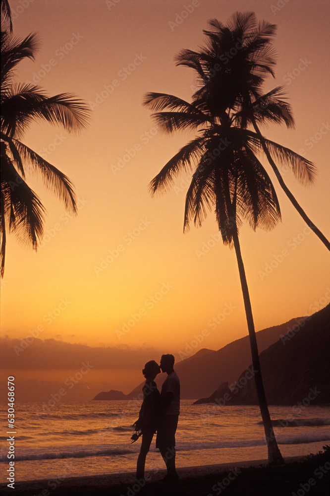 Couple on a tropical beach, Choroní, Venezuela