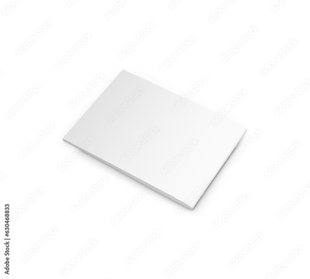 Blank White landscape brochure closed isolated on a white background template Blank White landscape brochure closed isolated on a white background template