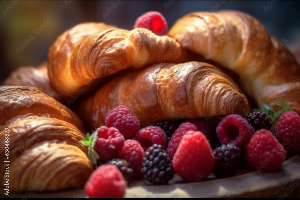croissant and berry generative AI