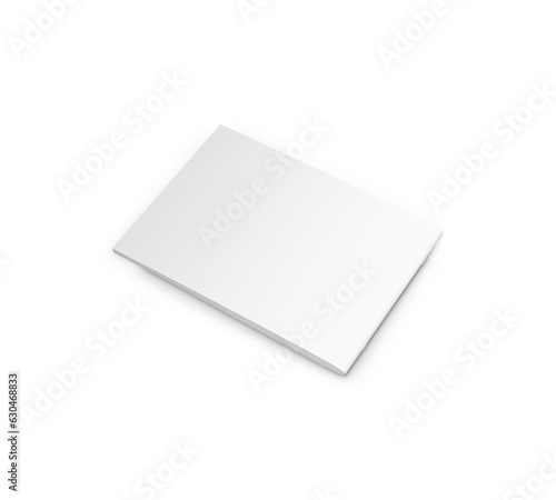 Blank White landscape brochure closed isolated on a white background template