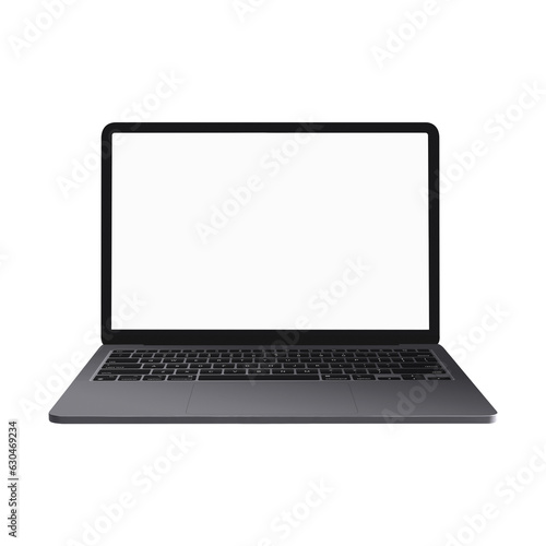 White Blank template laptop isolated on a white background