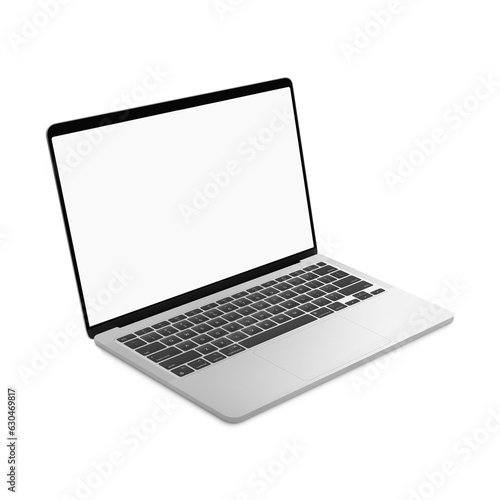 White Blank template laptop isolated on a white background