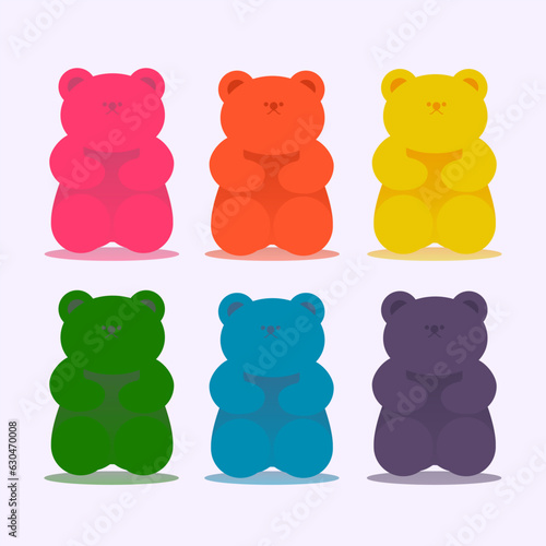cute illustration of gummy bear cartoon character