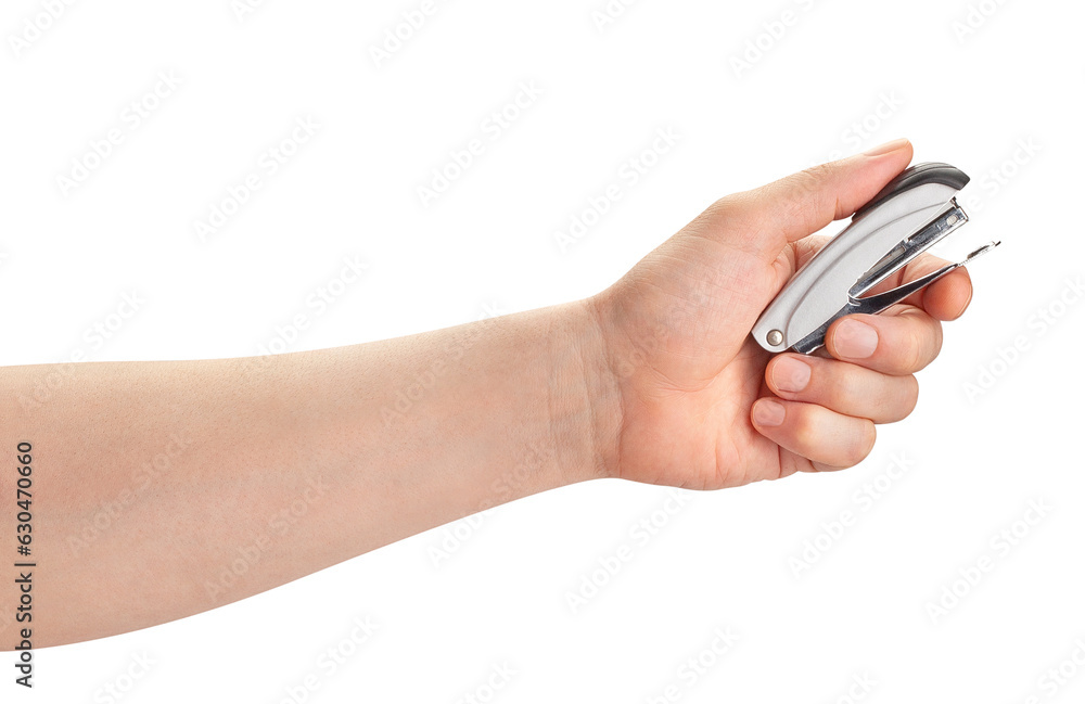 stapler in hand path isolated on white stapler in hand path isolated on white