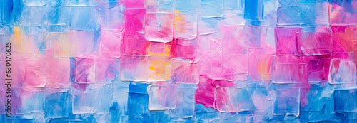 Bright textural, textured strokes with a spatula and a brush of different colors of paint on the canvas. Ai generation