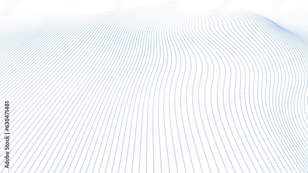 Abstract blue wave lines loop slow motion on white background. Abstract blue wave lines loop slow motion on white background.