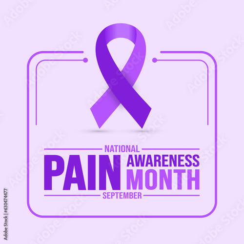 September is national Pain Awareness Month background template. Holiday concept. background, banner, placard, card, and poster design template with text inscription and standard color. vector 