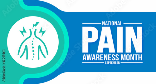 September is national Pain Awareness Month background template. Holiday concept. background, banner, placard, card, and poster design template with text inscription and standard color. vector 