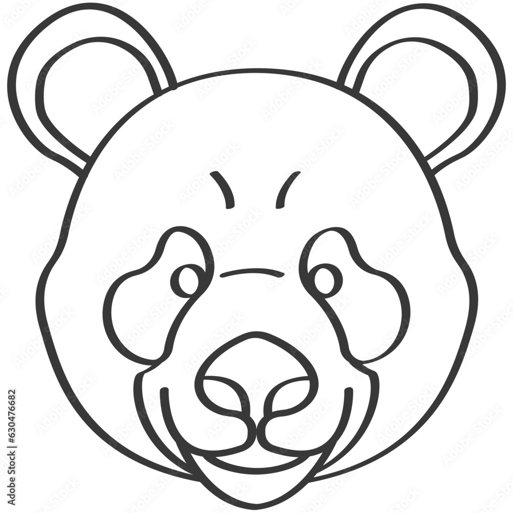 Fototapeta premium Vector hand drawn Panda face illustration