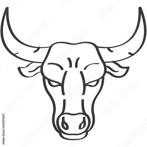 Vector hand drawn Bull face illustration