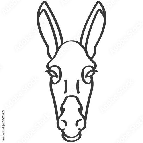Vector hand drawn Donkey face illustration