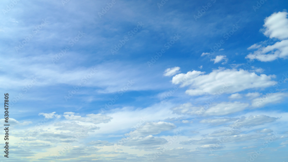 beautiful blue sky with cumulus clouds for abstract background