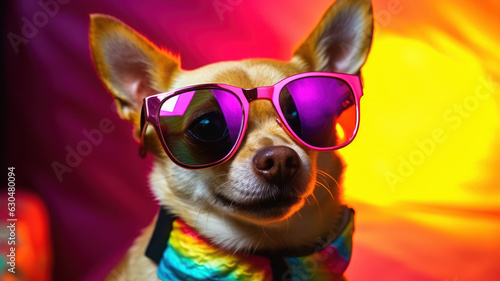 chihuahua dog wearing sunglasses