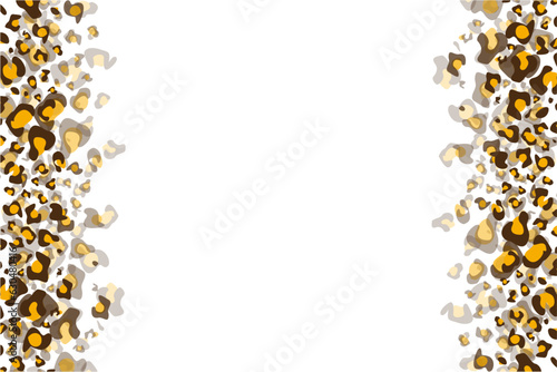 Falling Leopard Fur Cheetah Border Background Animal Print Falling Fur Particles Vertical Wallpaper Backdrop Isolated