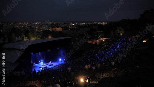 Concert with view in typical antique theatre (Lyon, France) photo