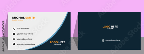  Business card,creative modern name card,Minimal Individual Business Card Layout,Personal visiting card with company logo,Vector,illustration. Stationery design

