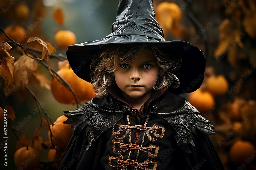 Boy in Halloween wizard costume. Boy in Halloween wizard costume.