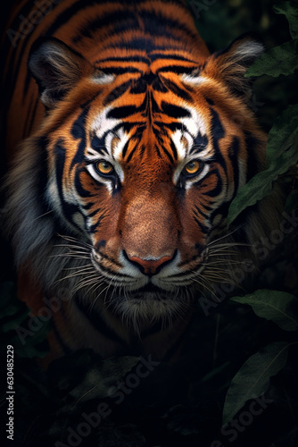 Male African Tiger large detail of face in focus with great macro detail © marphotography