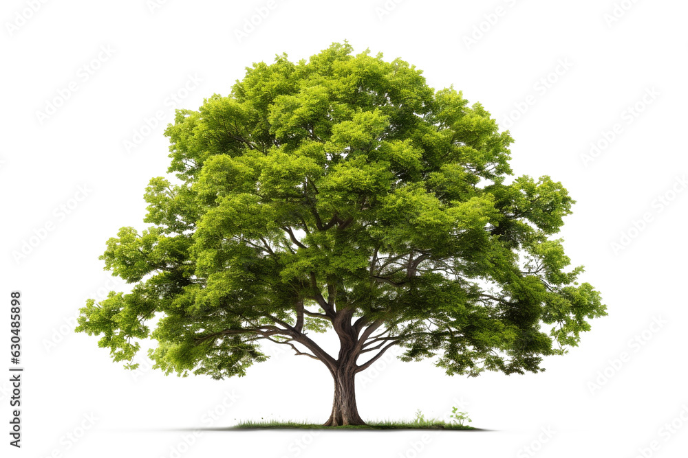 Green tree isolated on a transparent background made with AI generative ...